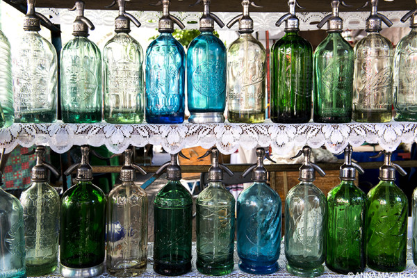 Seltzer bottles at San Telmo Market in Buenos Aires